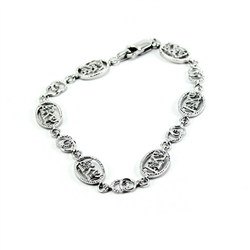 Sterling Silver Bracelet with Lab-Created Diamonds